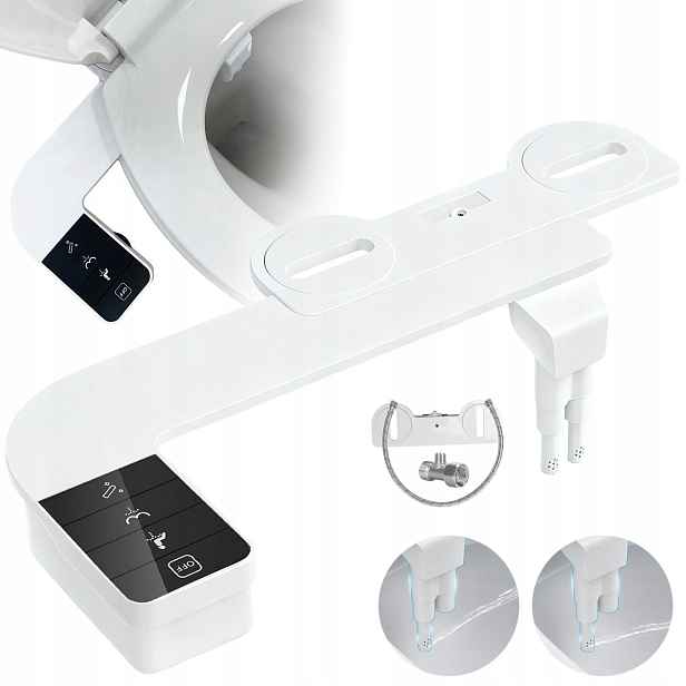 Bidet Se 2 Tryskami Abs Bílý Kov Do Koupelny S Regulací Tlaku