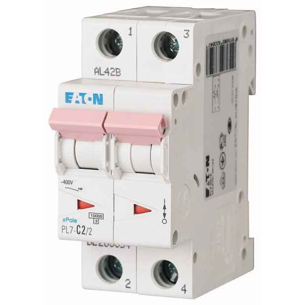 Jistič Eaton PL7-C2/2 10 kA C 2 A