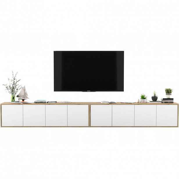 Meble Lindner SADA 2 TV stolků Apollo2 dub Wotan / bílá matná 300 cm