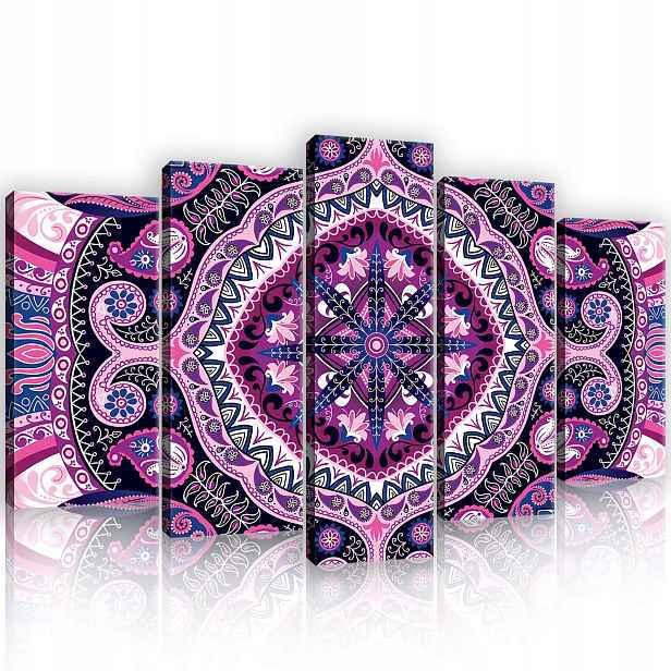 Obraz 100x60 Mandala modulární abstrakce geometrie fialový růžový vzor
