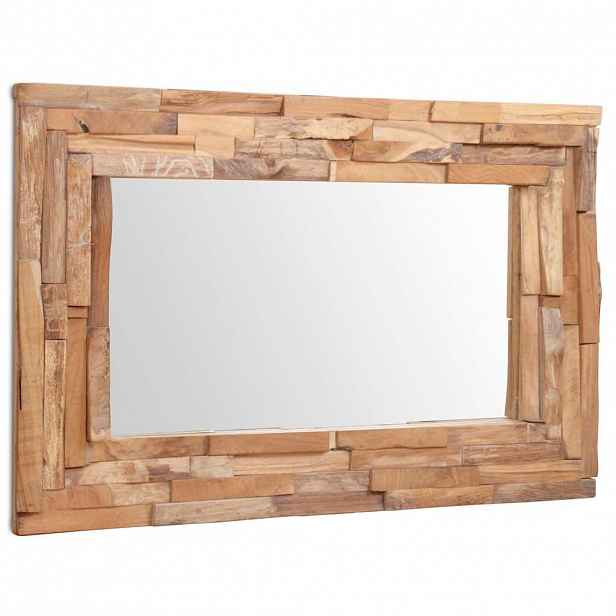 vidaXL Dekorativní zrcadlo teak 90 x 60 cm obdélníkové