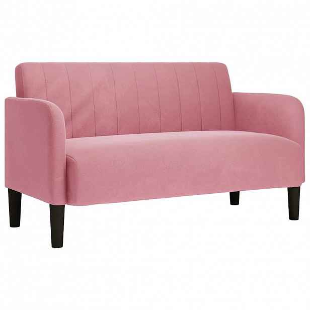 vidaXL Loveseat Sofa Růžový 109 cm samet