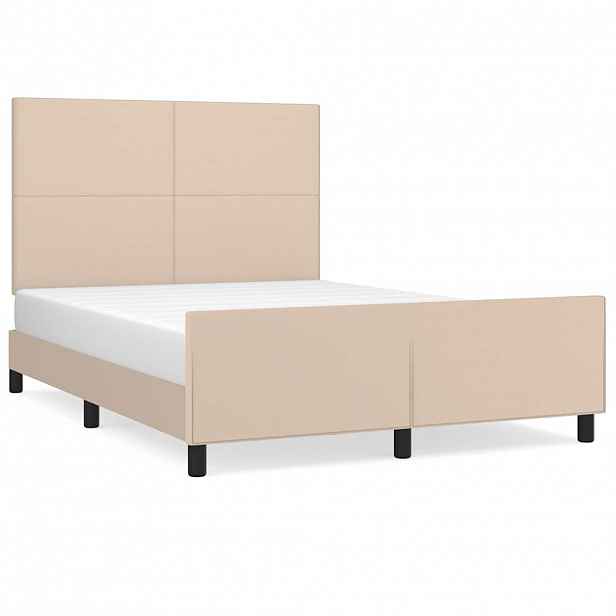 vidaXL Rám postele s čelem cappuccino 140x200 cm umělá kůže