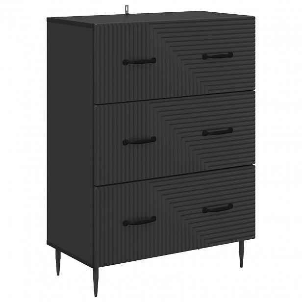 vidaXL Skříň se zásuvkami 66 x 34,5 x 89,5 cm Kompozitní dřevo Černá