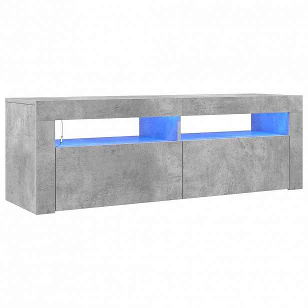 vidaXL TV skříňka s LED osvětlením betonově šedá 120 x 35 x 40 cm