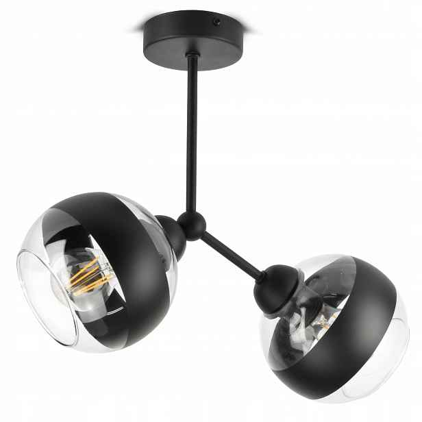 Závěsná stropní lampa Lustr Černá Skleněné Koule Black Belt D2 Led E27