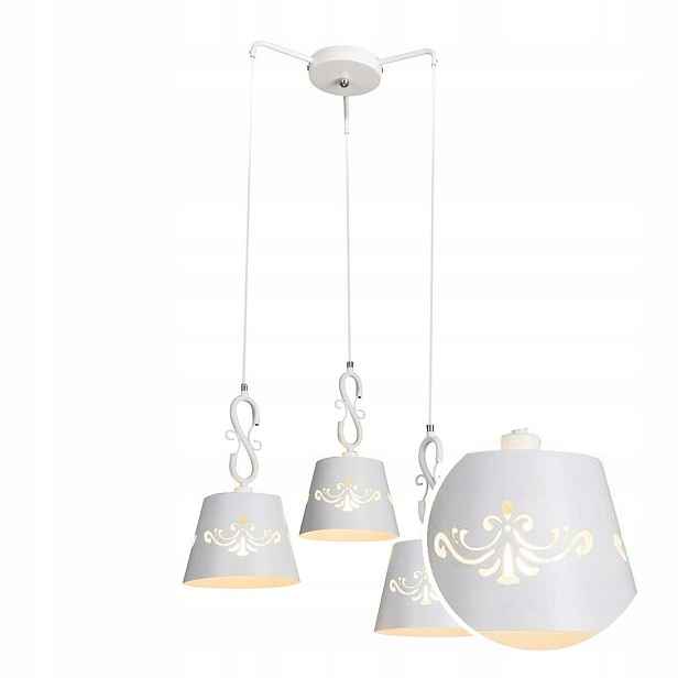 Závěsné Stropní Svítidlo Vintage Bílá Kov 50 cm Kabinet Anna Rabalux