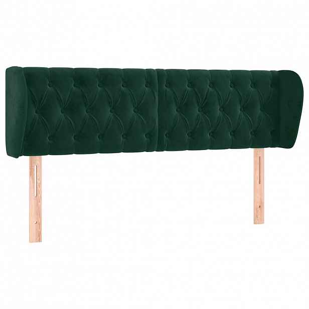 vidaXL Čelo postele typu ušák tmavě zelené 163x23x78/88 cm samet