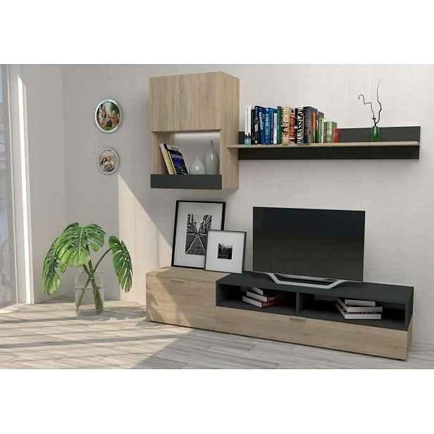 Casarredo Obývací stěna MINI – dub sonoma/antracit