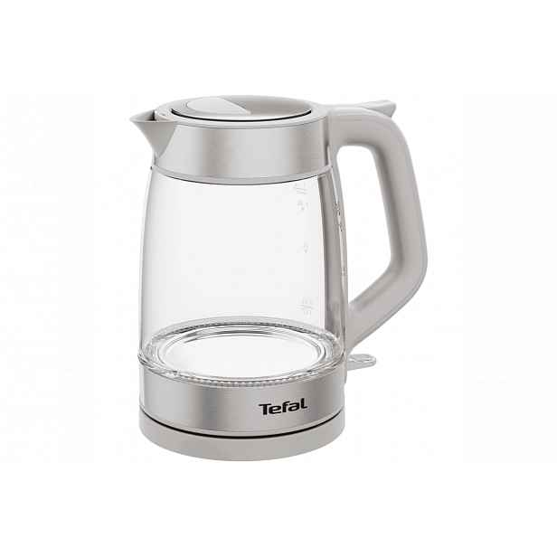 Rychlovarná konvice Tefal Glass KI605B30 Světle šedá/Nerezová