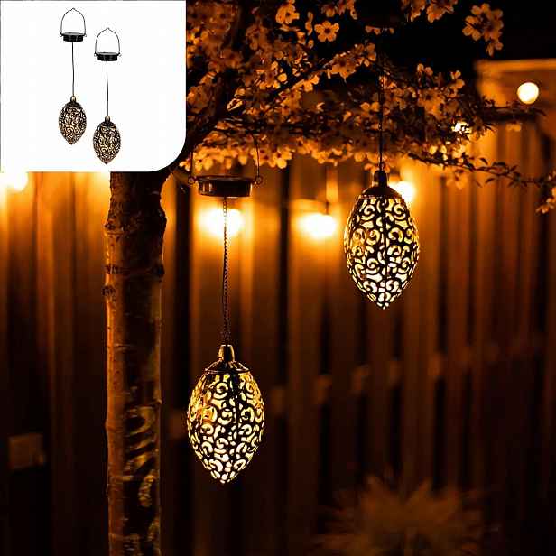 Solární Lampy Orientální Kovové IP44 2 Kusy