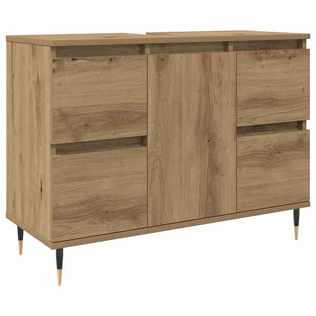 vidaXL Koupelnová skříňka dub artisan 80 x 33 x 60 cm kompozitní dřevo