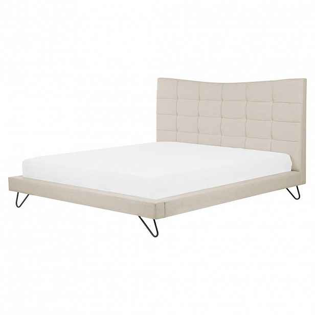 Beliani ČALOUNĚNÁ POSTEL 160/200 cm Světlá Béžová Lannion