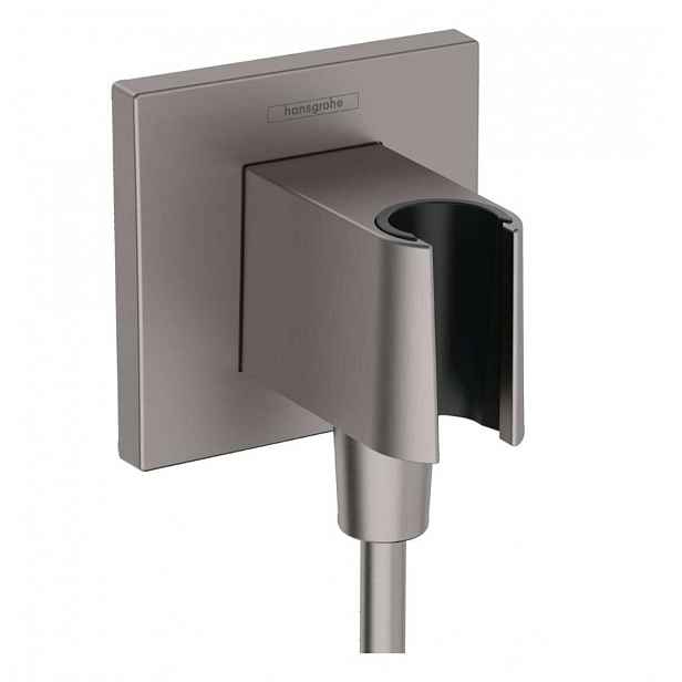 Hansgrohe Fixfit - Sprchové kolínko s držákem, kartáčovaný černý chrom 26889340