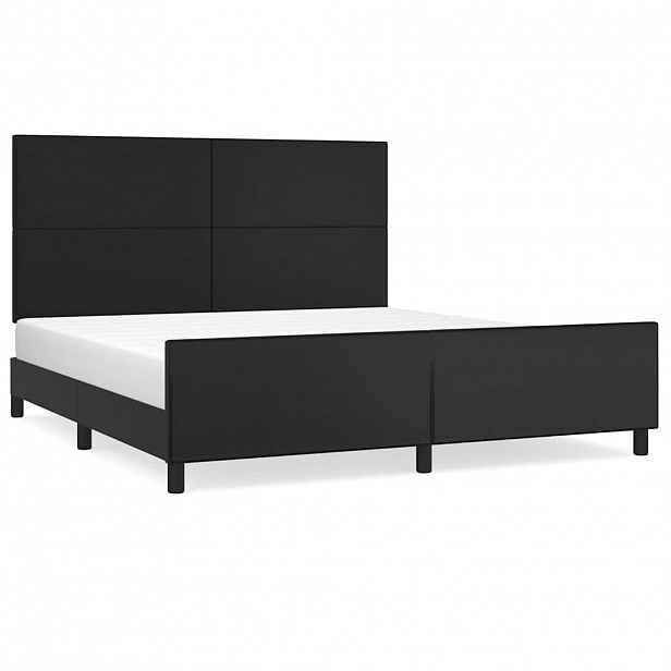 vidaXL Rám postele s čelem černý 160x200 cm umělá kůže