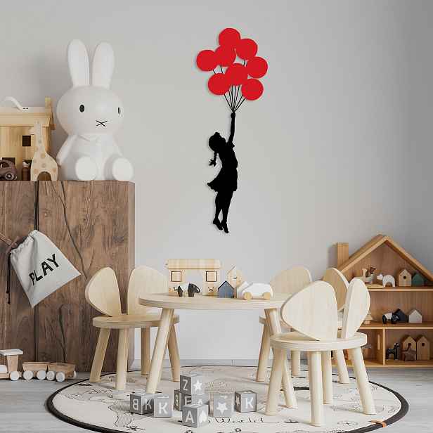 Wallity Nástěnná kovová dekorace Banksy červená/černá
