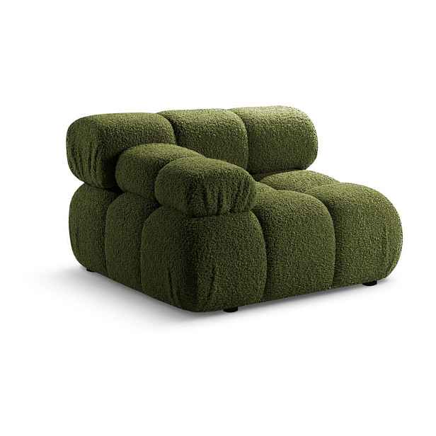 Zelený modul pohovky z textilie bouclé (levý roh) Bellis – Micadoni Home