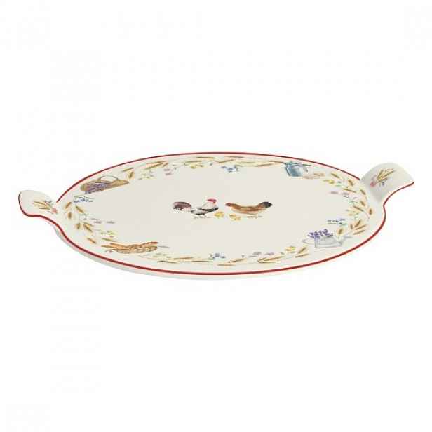 Sýrový talíř, s uchy, porcelán, 30 cm, "Country Life" - Easy Life