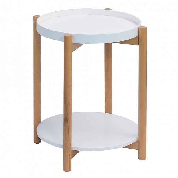 Odkládací stolek KABRA bílá / bambus Tempo Kondela
