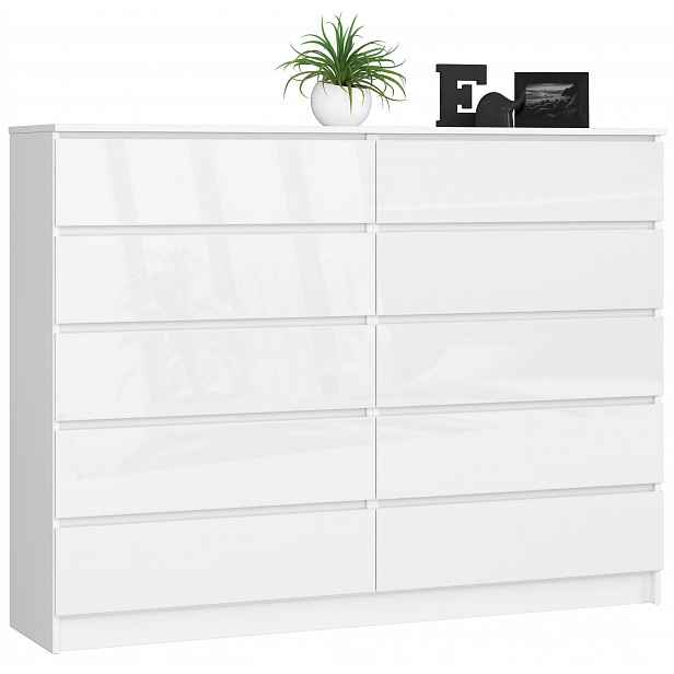 Komoda K160 10SZ Clp Pk Biały Połysk Akd
