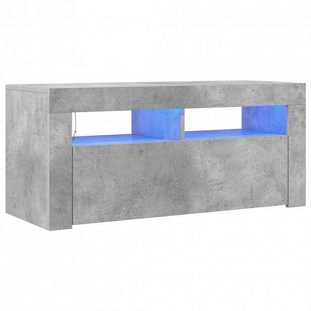 vidaXL TV skříňka s LED osvětlením betonově šedá 90 x 35 x 40 cm