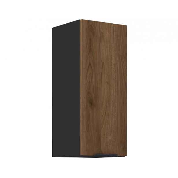 Horní kuchyňská skříňka Monza, 30 cm, ořech/černá
