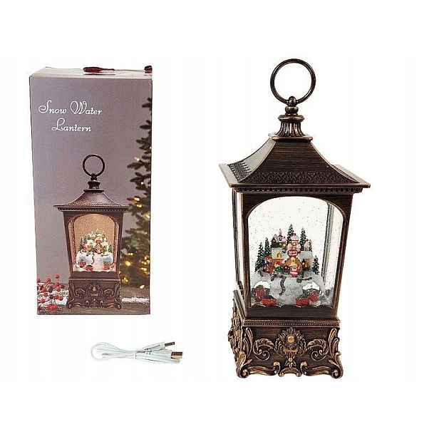 Led lampion s vánočním motivem 32x15,5x15,5 cm