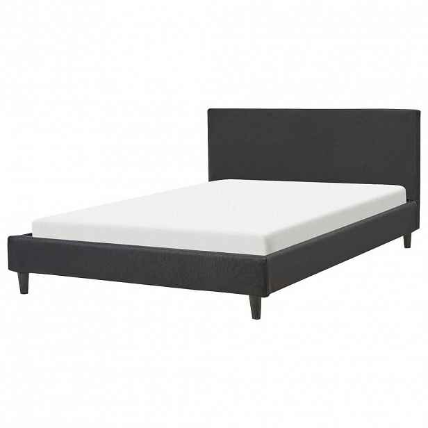 Beliani ČALOUNĚNÁ POSTEL 140/200 cm Černá Fitou
