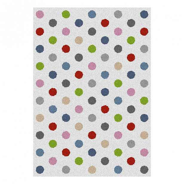 Bílý koberec Universal Norge Dots, 133 x 190 cm