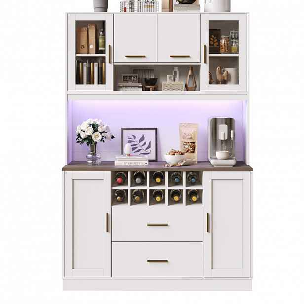 FLIEKS VYSOKÁ SKŘÍŇ 120x36x180 CM LED 6 DVEŘÍ USB