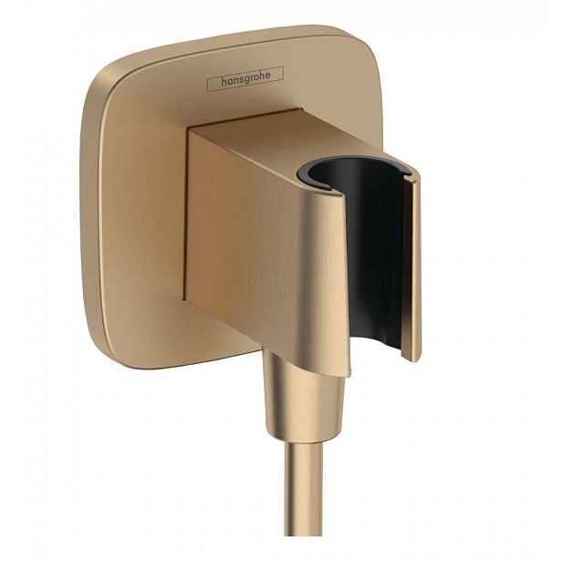Hansgrohe Fixfit - Sprchové kolínko s držákem, kartáčovaný bronz 26887140