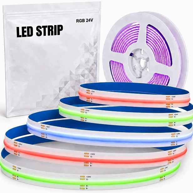 Led pásek Cob 24V Rgb 550lm 576led/m 15W/m role 10 mm x 5 m