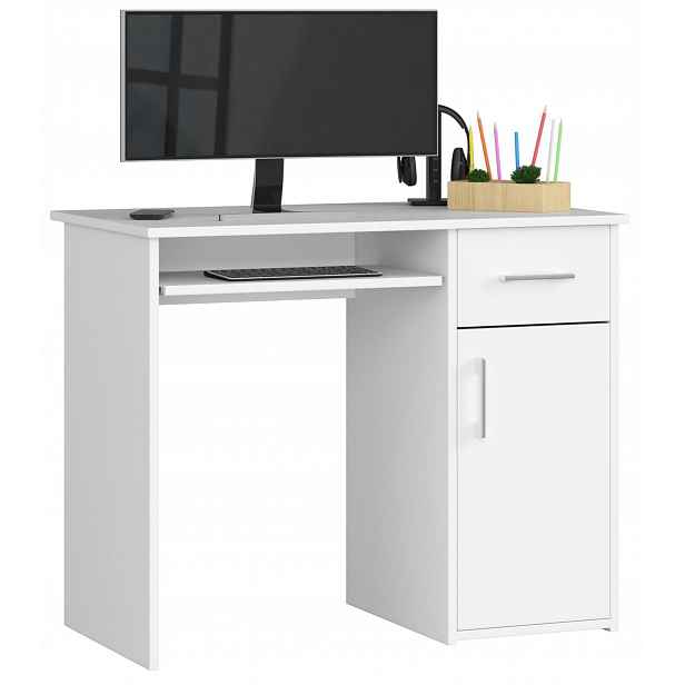 Psací stůl pod počítač notebook Pin bílý 90 cm Akd