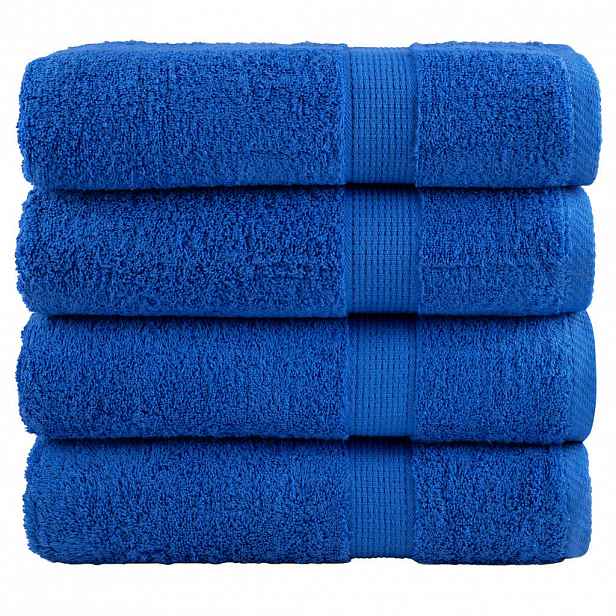 vidaXL Prémiové osušky SOLUND 4 ks modré 100x150 cm 600 g/m²