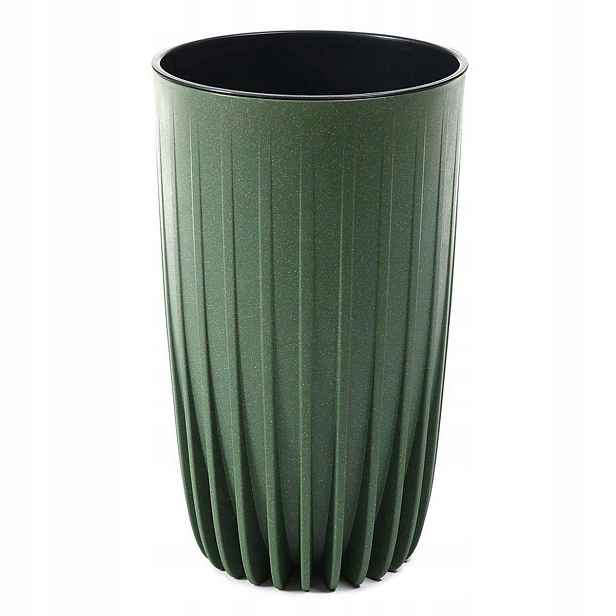 Vysoký květináč do obývacího pokoje Ložnice Plast Dřevo Zelený květináč vložka