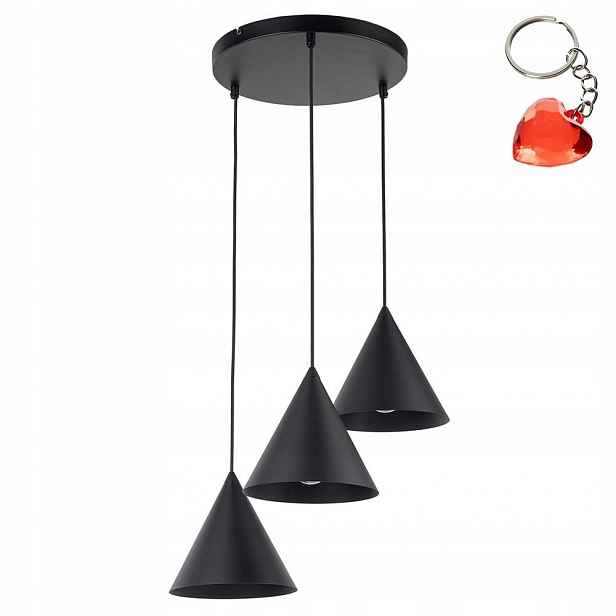 Závěsná lampa Lustr Zwis Černý 3xE27 Cono Metal Nastavitelná Tk Lighting