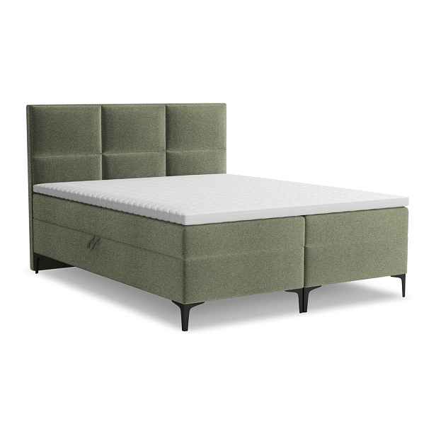 Zelená boxspring postel s úložným prostorem 180x200 cm Pakalana – Makamii