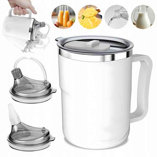 Nekapající Hrnek Pro Dospělé O Objemu 400 ML, Zabraňuje Vytékání