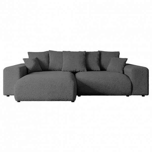 ALTDECOR ROHOVÁ SEDACÍ SOUPRAVA s otomanem vlevo ESKAR-L 266x176x72 platinová barva, buklé
