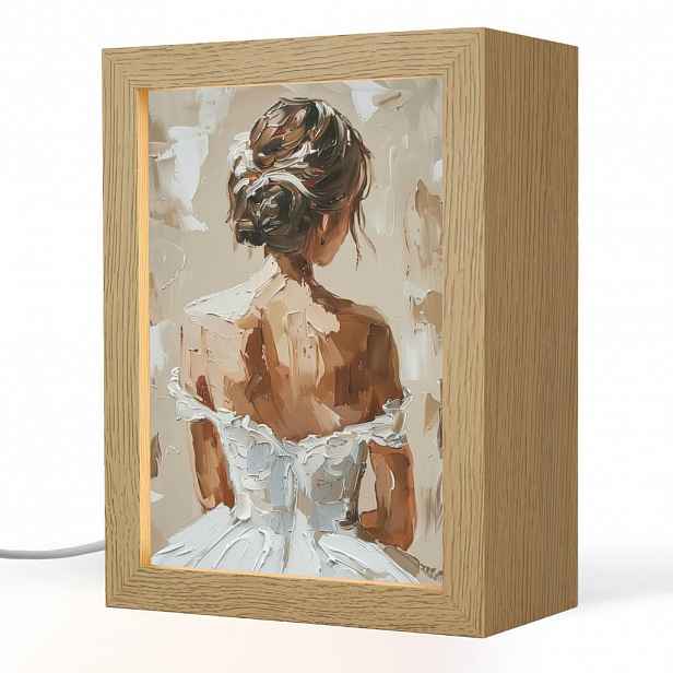OnlyWow STOLNÍ LAMPA Žena - malba - abstraktní - béžová - moderní 15x20 cm