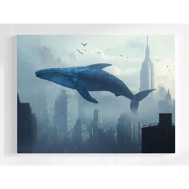 Plakát Surrealismus Město New York Velryba Sen 100x75