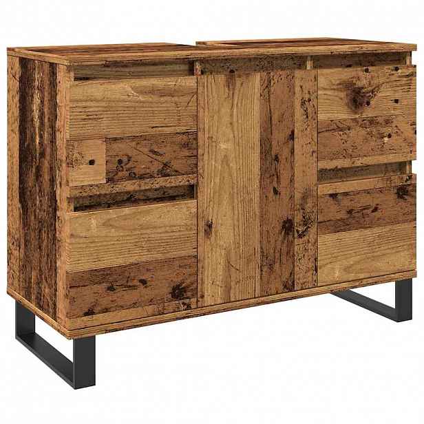 vidaXL Koupelnová skříňka pod umyvadlo old wood 80x33x60 cm kompozit