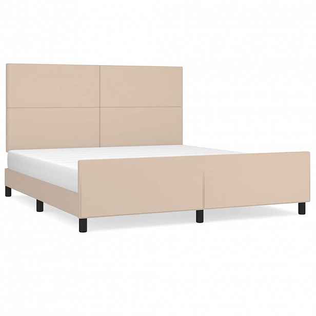 vidaXL Rám postele s čelem cappuccino 160x200 cm umělá kůže