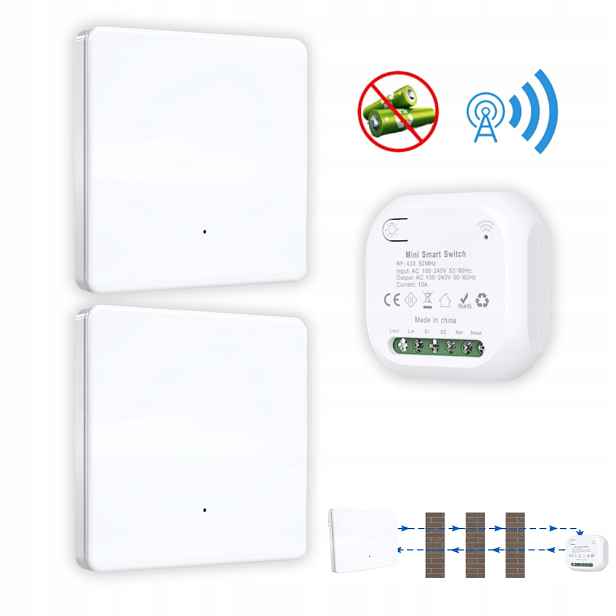 Bezdrátový spínač světla Rf 433 MHz 10 A, bezdrátový nástěnný panel