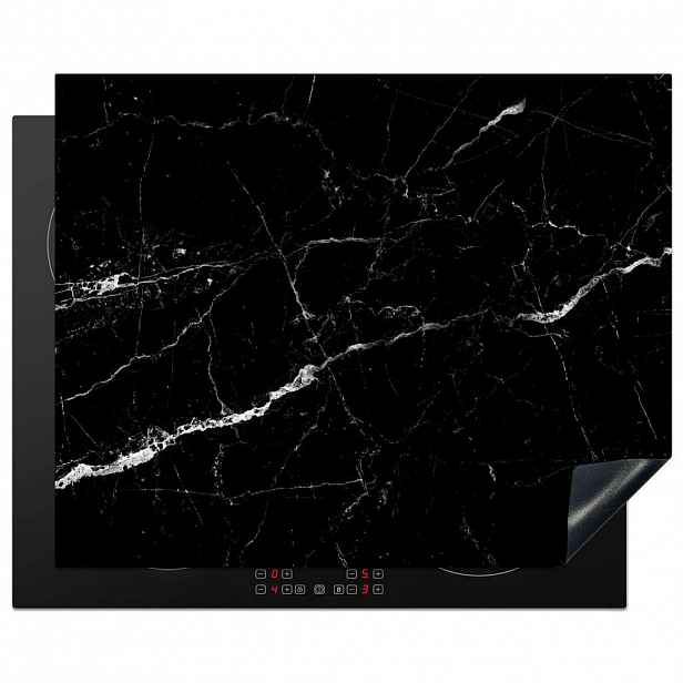 MuchoWow KRYT NA INDUKČNÍ DESKU Mramorový vzhled - Černá - Luxusní 65x52 cm