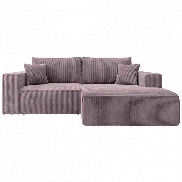 Selsey ROHOVÁ POHOVKA Farese Mini mauve, s manšestrovým potahem, pravá