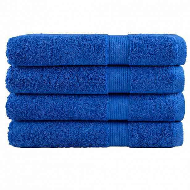 vidaXL Prémiové saunové osušky SOLUND 4 ks modré 80x200 cm 600 g/m²