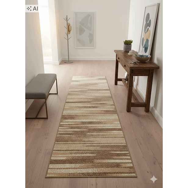 Koberec kulatý do obývacího pokoje 80x220 cm, vícebarevný, měkké štětiny,