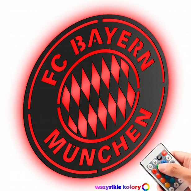 Dřevěný 3D obraz Fotbal Fc Bayern Nástěnná Dekorace Noční Lampa Led