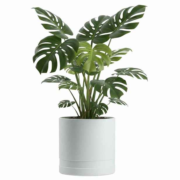 HowHomely Květináč LUNA Cylinder 30,8 cm bílý